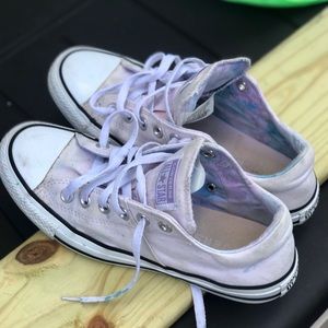 Blush paint splattered converse